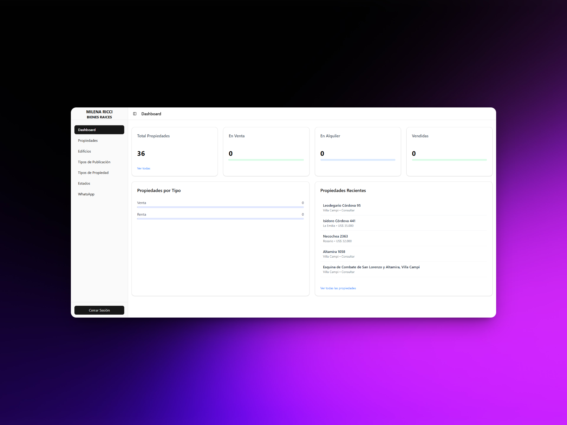 CRM para Inmobiliaria RICCI con agente LLM screenshot 2
